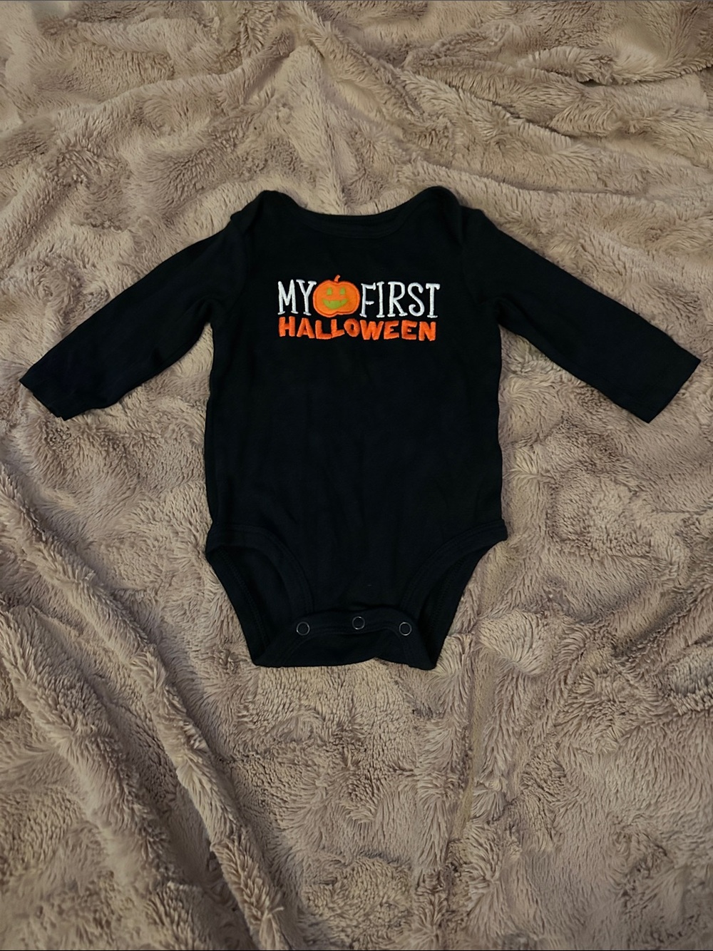 My First Halloween black long sleeve onesie, 6 months